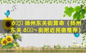 🦄 扬州东关街算命（扬州东关 🐬 街附近民宿推荐）